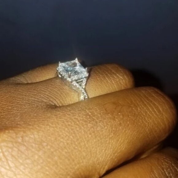 NEW Silver Engagement Ring Anniversary Cocktail - Picture 6 of 9